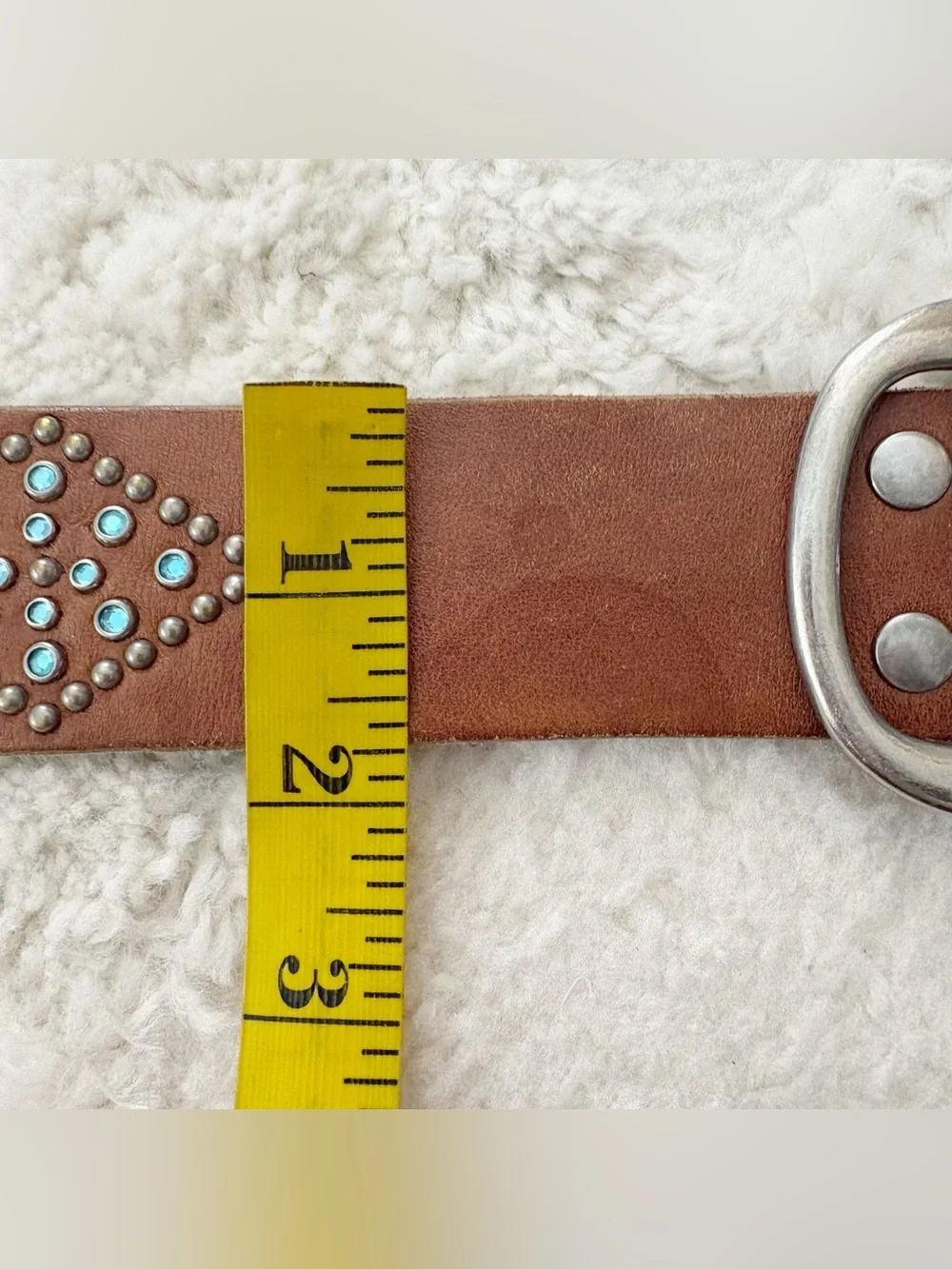 Vintage Y2K Abercrombie & Fitch Leather Studded Belt Small